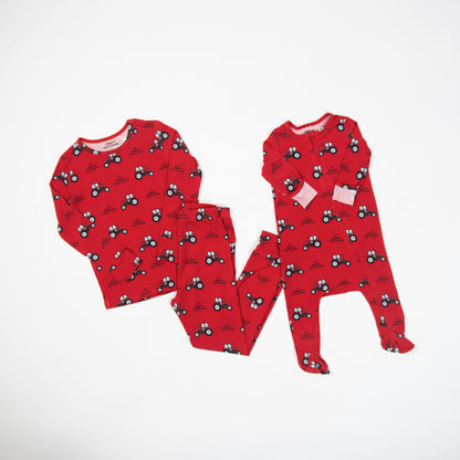 Red Tractor Baby Bamboo Pajamas