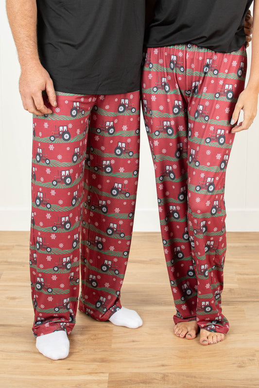 Red Tractor Christmas Adult Pajama Pants *PREORDER*