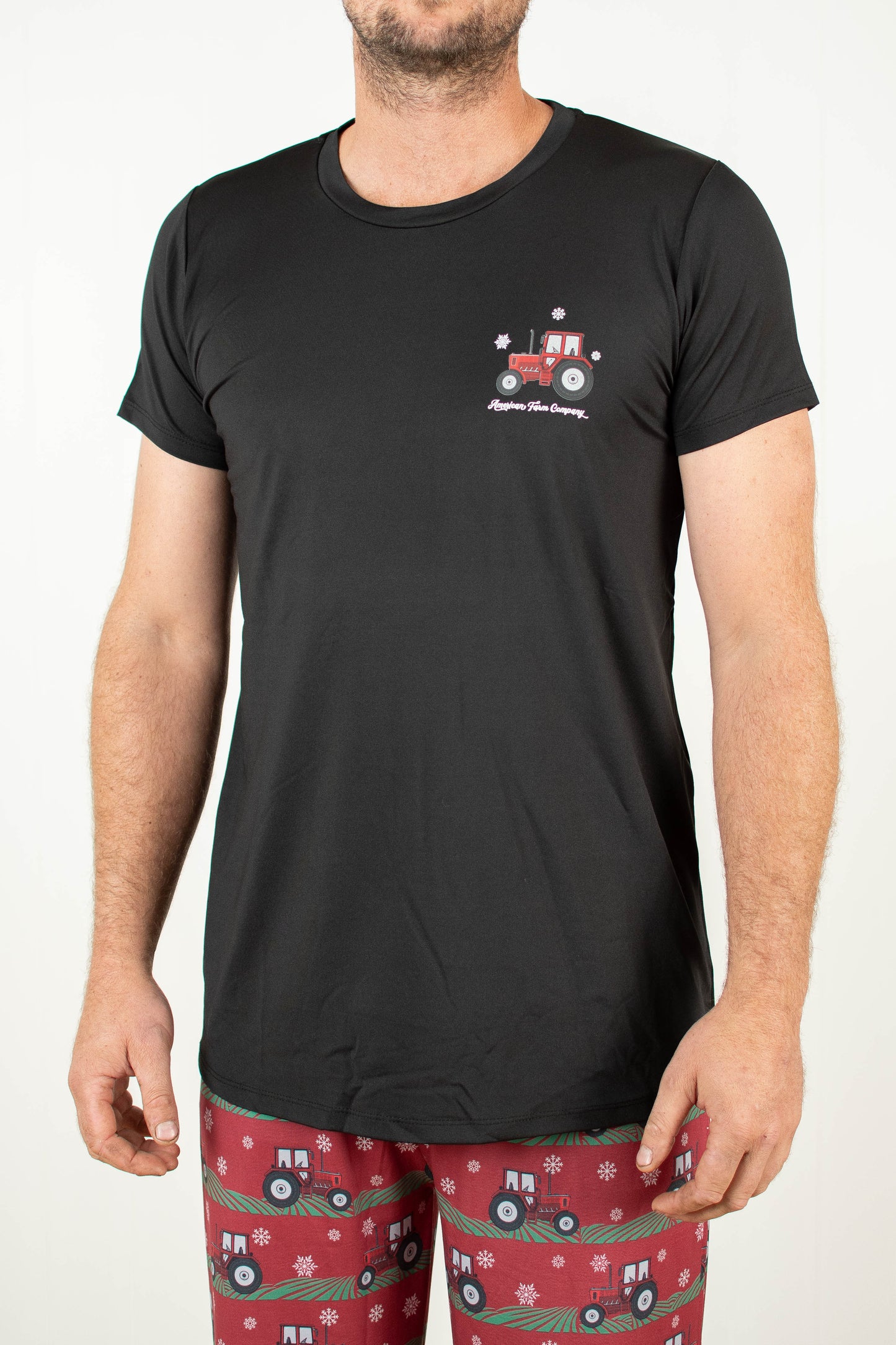 Red Tractor Christmas Adult Pajama Shirt *PREORDER*