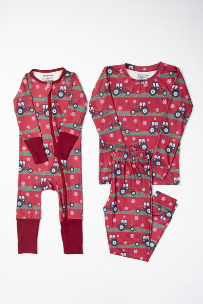 Red Tractor Christmas Baby Zippy *PREORDER*