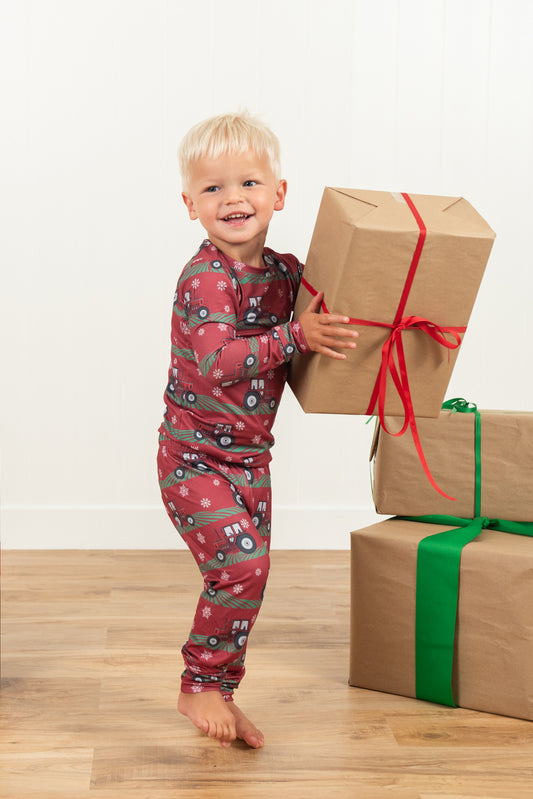 Red Tractor Christmas Toddler/Youth Pajama Set *PREORDER*
