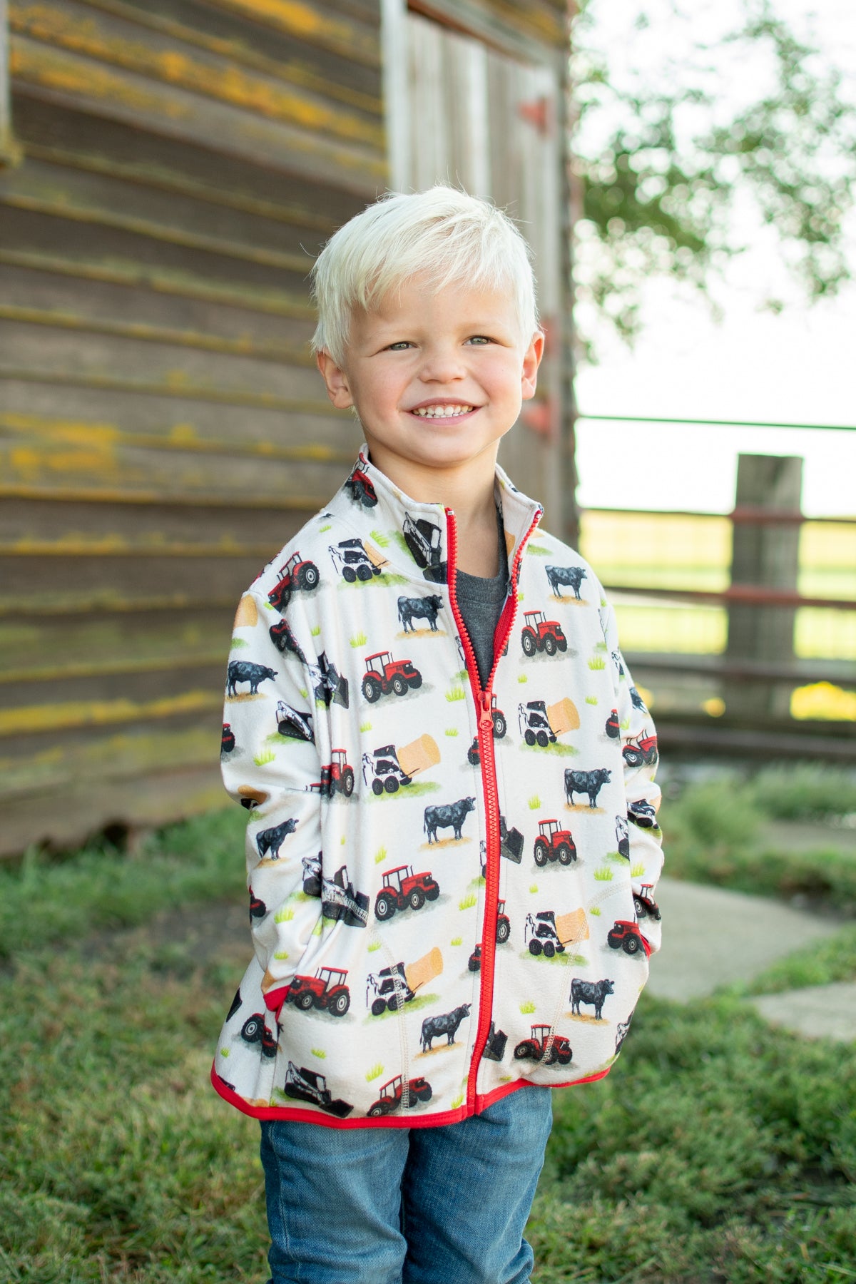 Red Tractor Farm Toddler/Youth Zip-Up Jacket