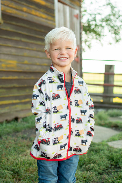 Red Tractor Farm Toddler/Youth Zip-Up Jacket