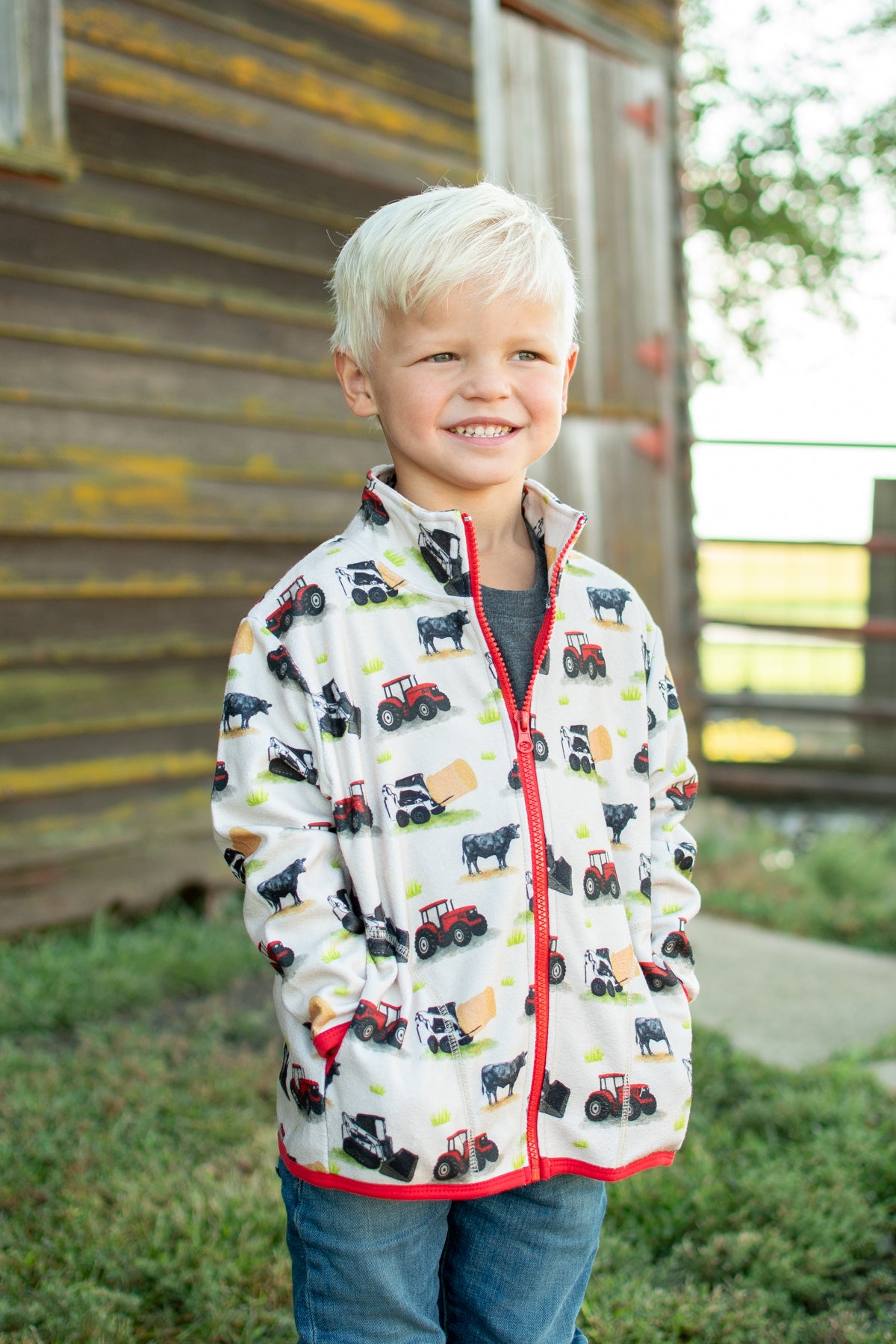 Red Tractor Farm Toddler/Youth Zip-Up Jacket