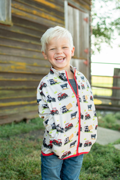 Red Tractor Farm Toddler/Youth Zip-Up Jacket