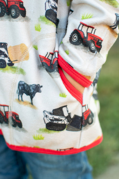 Red Tractor Farm Toddler/Youth Zip-Up Jacket