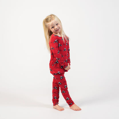 Red Tractor Toddler/Youth Bamboo Pajama Set