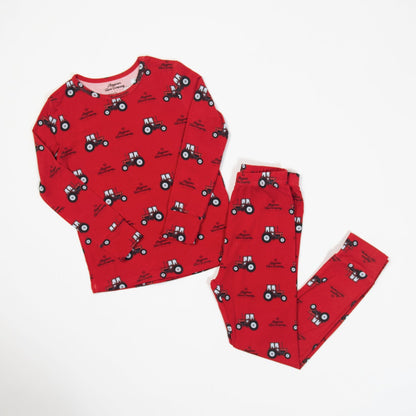 Red Tractor Toddler/Youth Bamboo Pajama Set