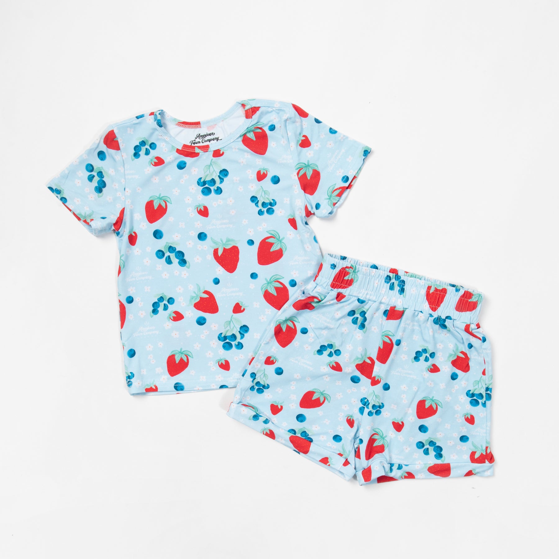Red, White, & Blue Fruit Toddler/Youth Bamboo Pajama Set - American Farm Company