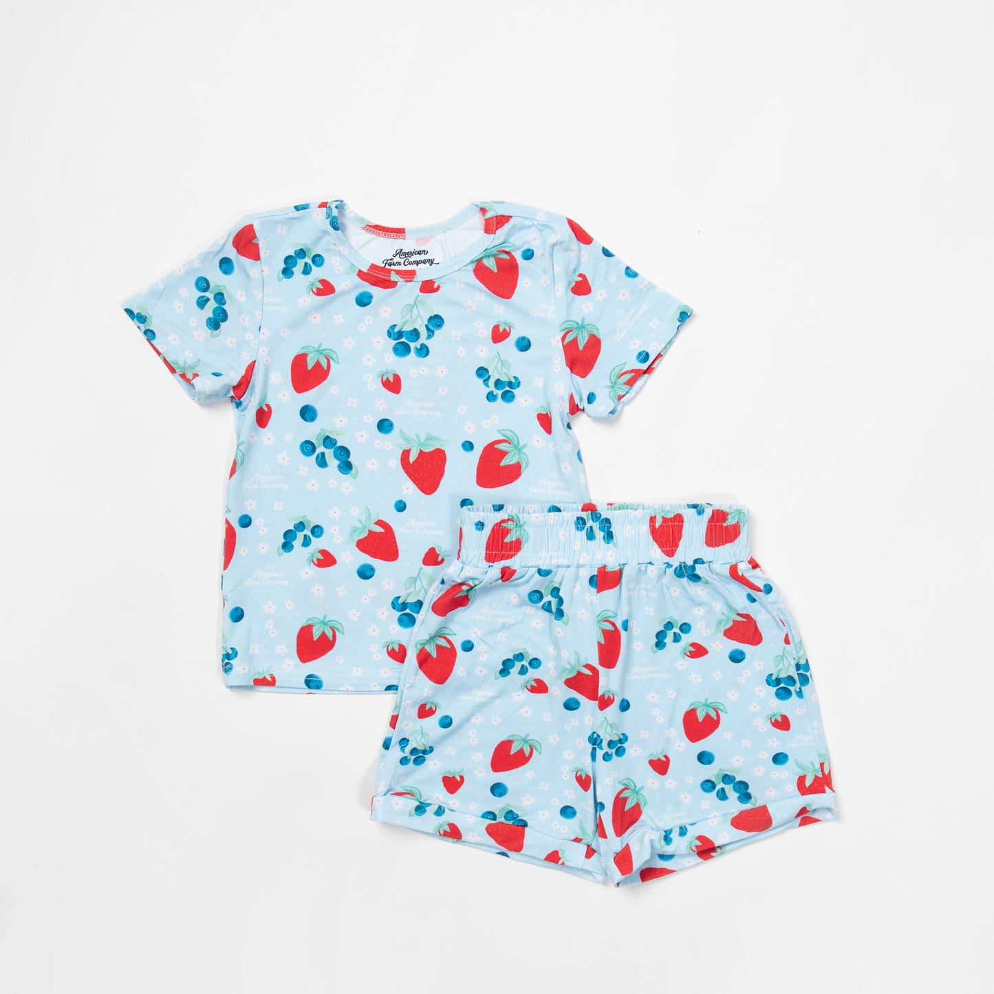 Red, White, & Blue Fruit Toddler/Youth Bamboo Pajama Set - American Farm Company