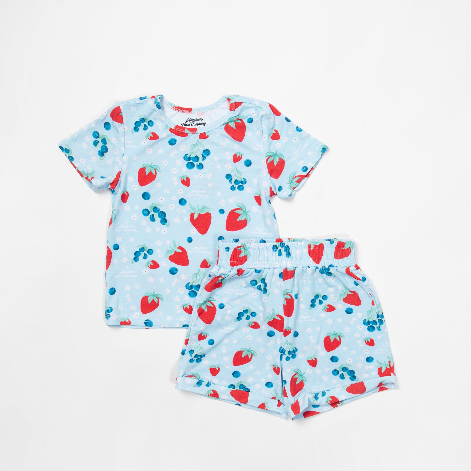 Red, White, & Blue Fruit Toddler/Youth Bamboo Pajama Set - American Farm Company
