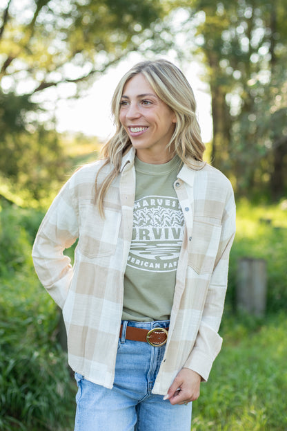 Relaxed Checkered Button-Up Shirt