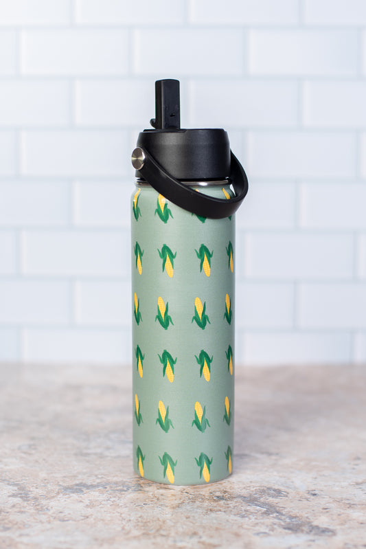 Retro Corn 22oz Water Bottle
