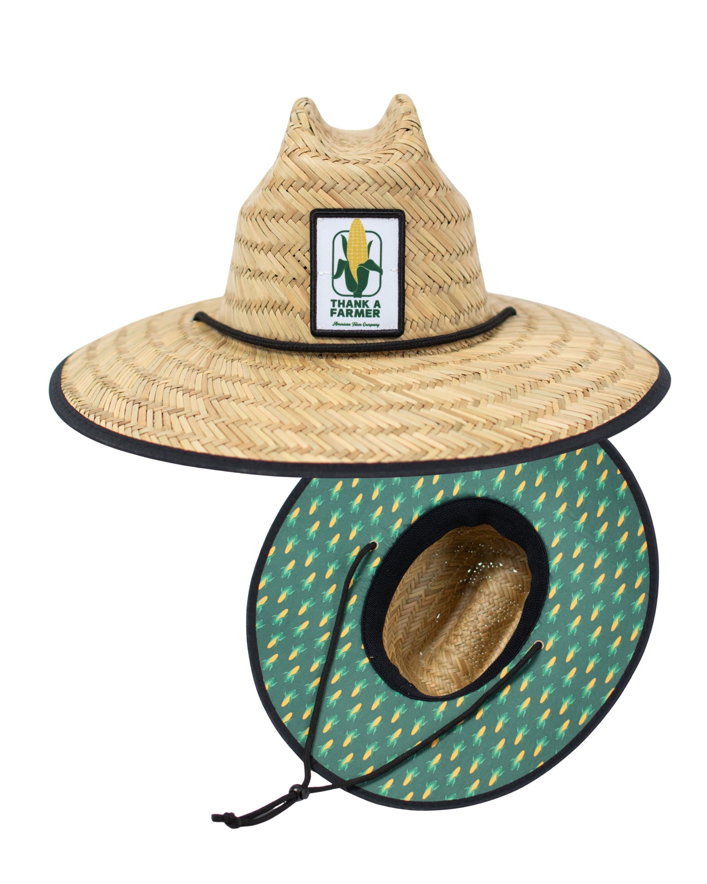 Retro Corn 'Thank a Farmer' Adult Straw Hat