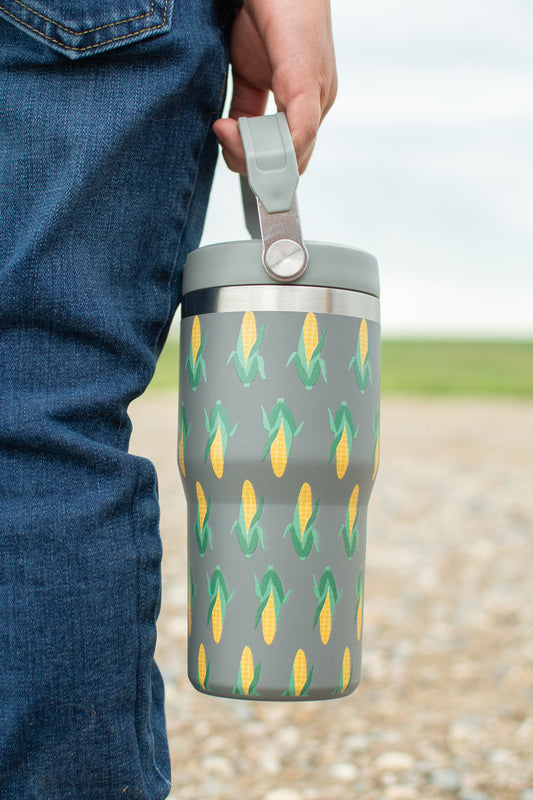 Retro Corn 20oz Kids Bucket Handle Tumbler