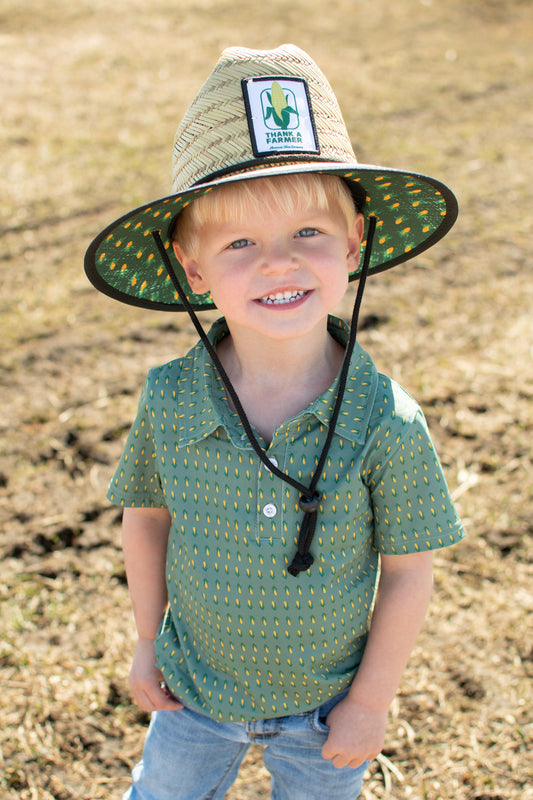 Retro Corn 'Thank a Farmer' Kids Straw Hat