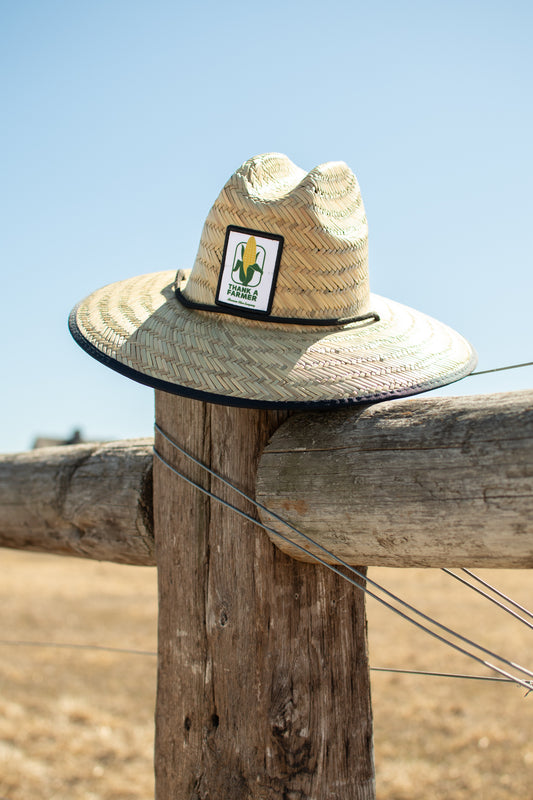 Retro Corn 'Thank a Farmer' Adult Straw Hat
