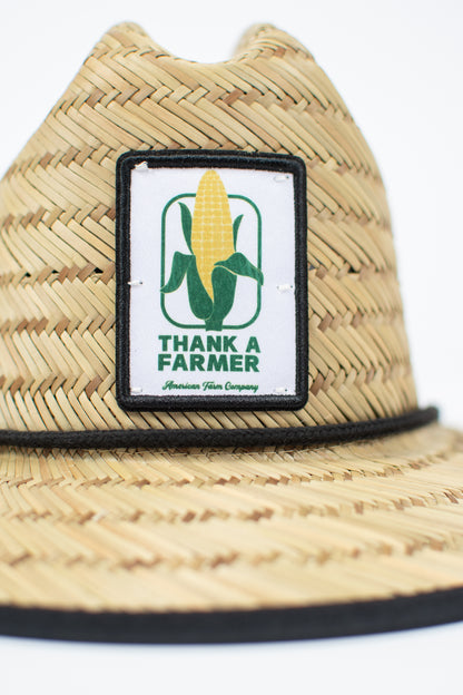 Retro Corn 'Thank a Farmer' Adult Straw Hat