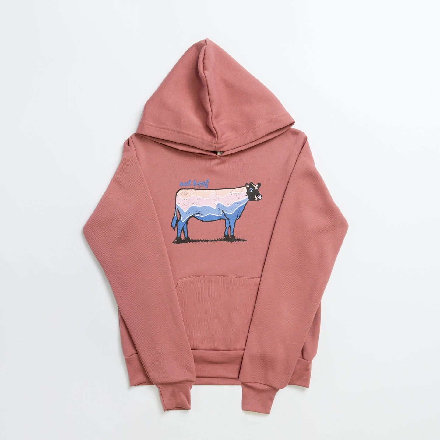 Retro 'Eat Beef' Mauve Toddler/Youth Hoodie