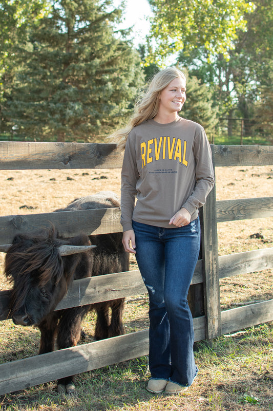 'Revival - Hope is Alive' Brown Long Sleeve