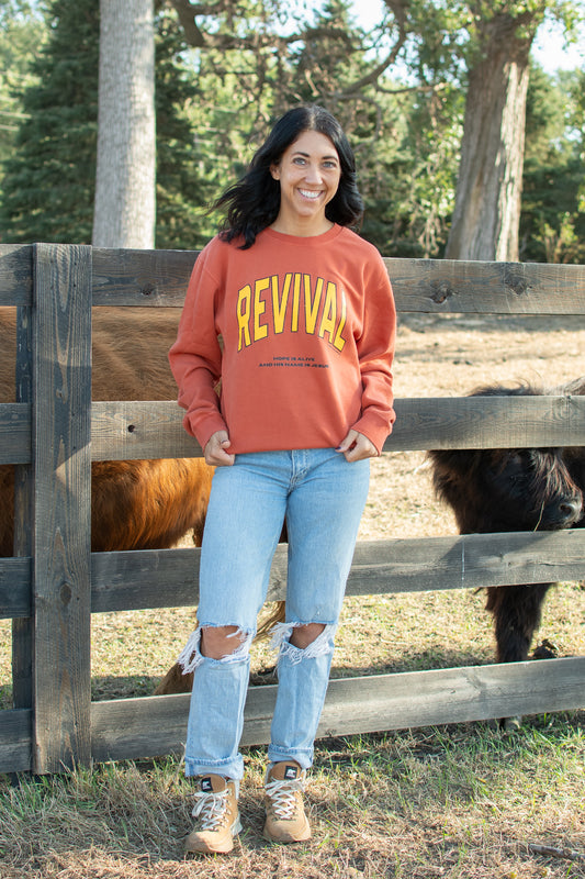 'Revival - Hope is Alive' Rust Crewneck