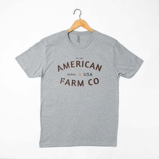 Rural USA American Farm Co. Grey Tee