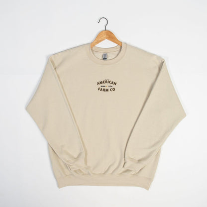 Rural USA Embroidered Cream Crewneck - American Farm Company