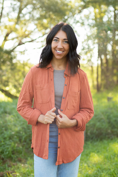 Rust Super Soft Button Up