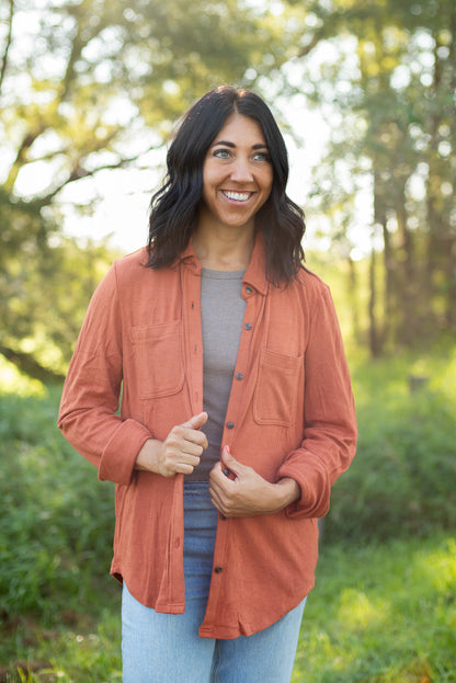 Rust Super Soft Button Up
