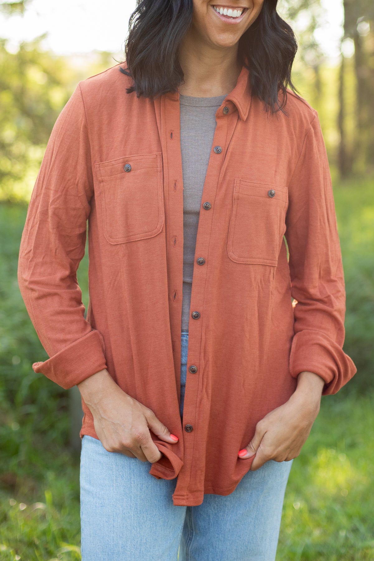 Rust Super Soft Button Up