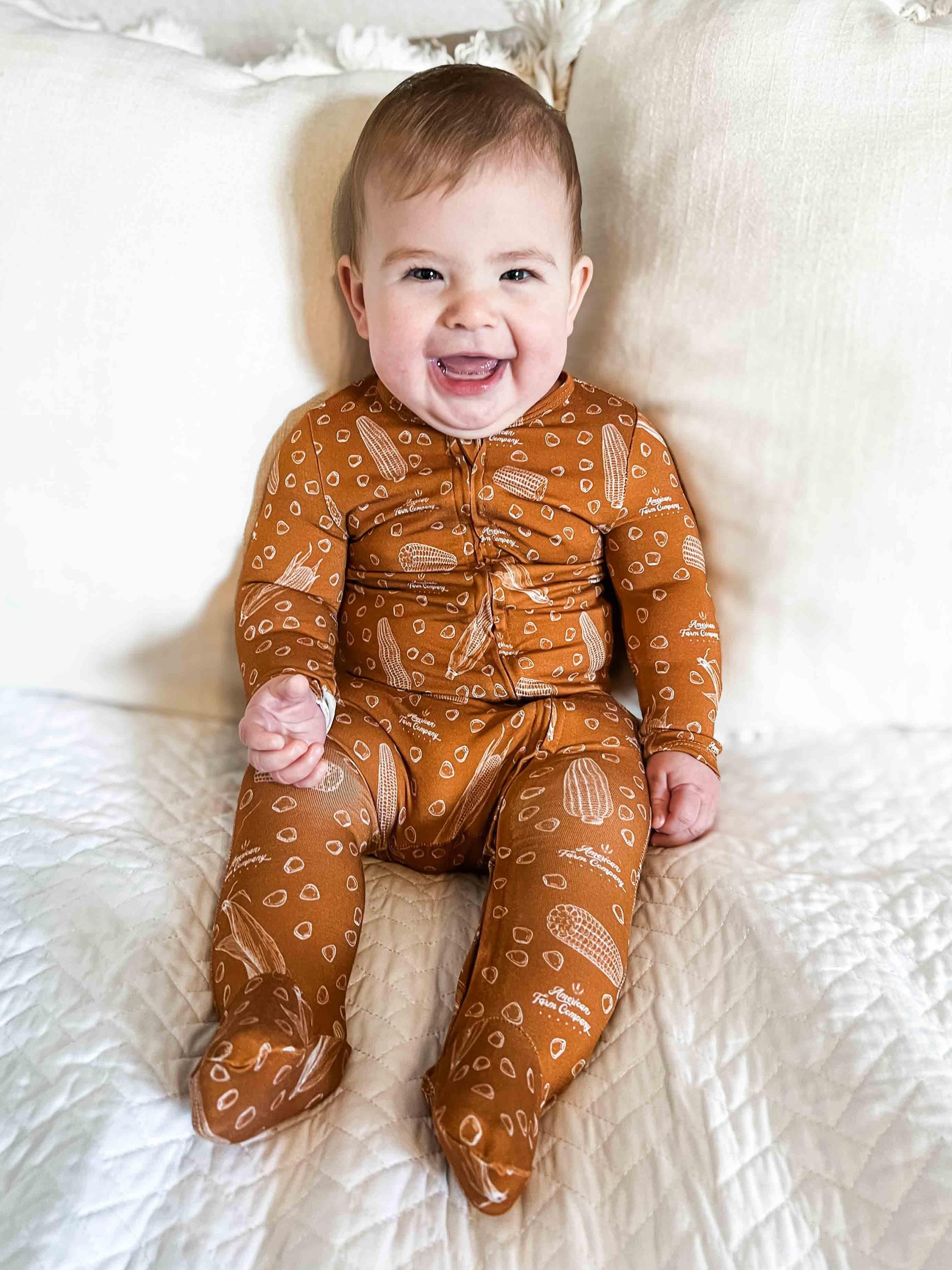 Rustic Corn Baby Bamboo Pajamas - American Farm Company