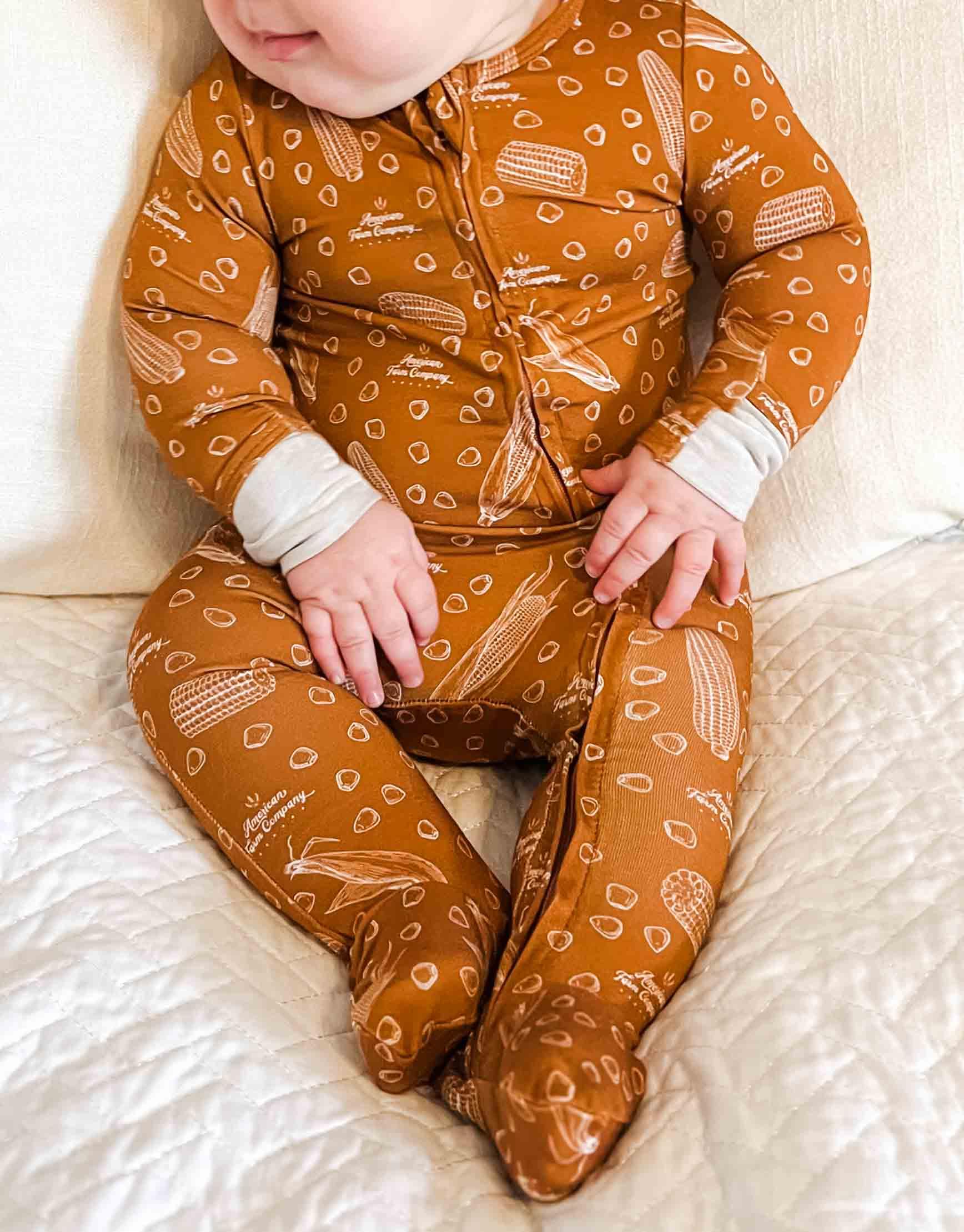 Rustic Corn Baby Bamboo Pajamas - American Farm Company