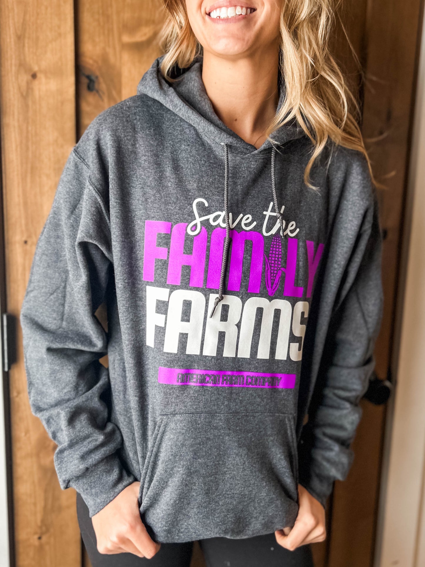 ‘Save the Family Farms’ Charcoal Hoodie - American Farm Company