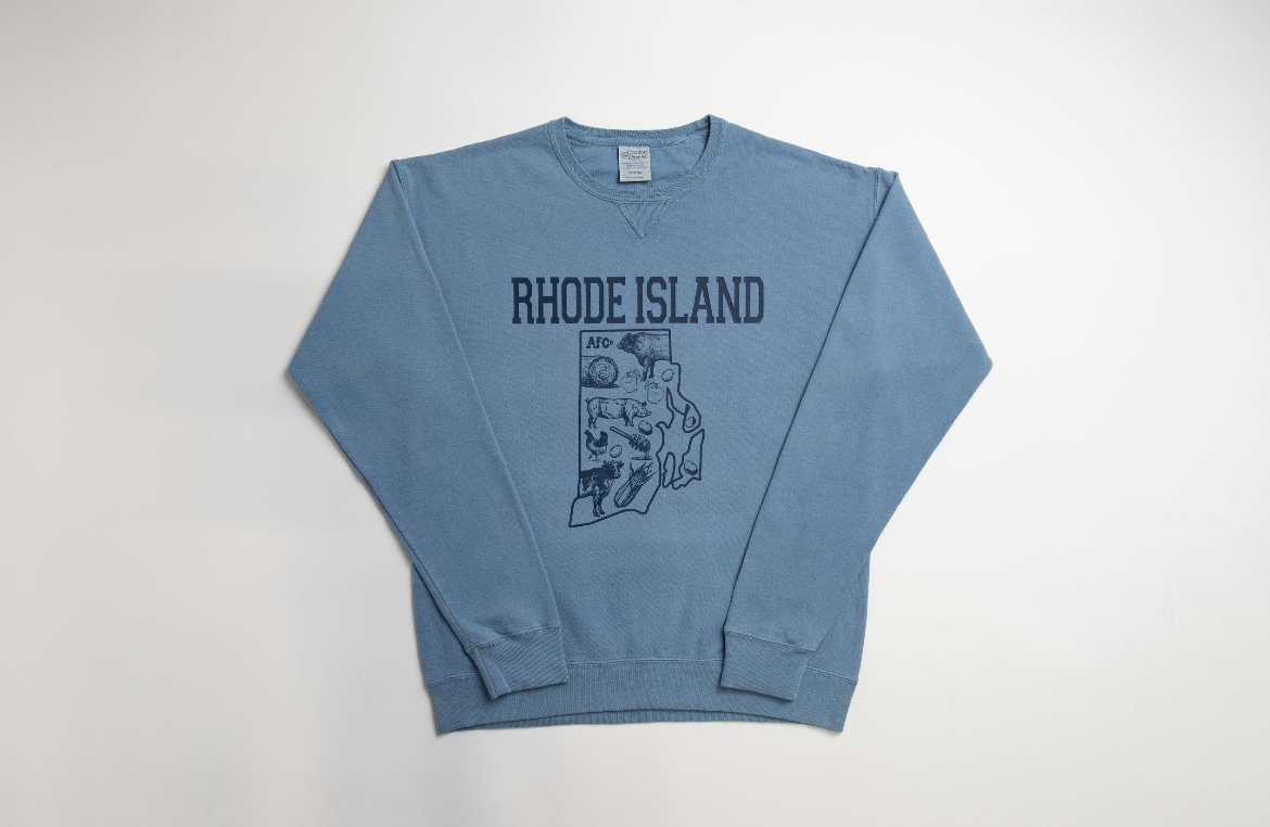 Rhode Island - State Agriculture Blue Crewneck - American Farm Company