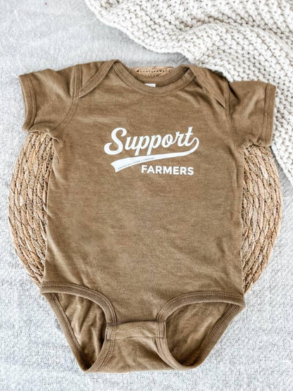 'Support Farmers Banner’ Heather Brown Onesie