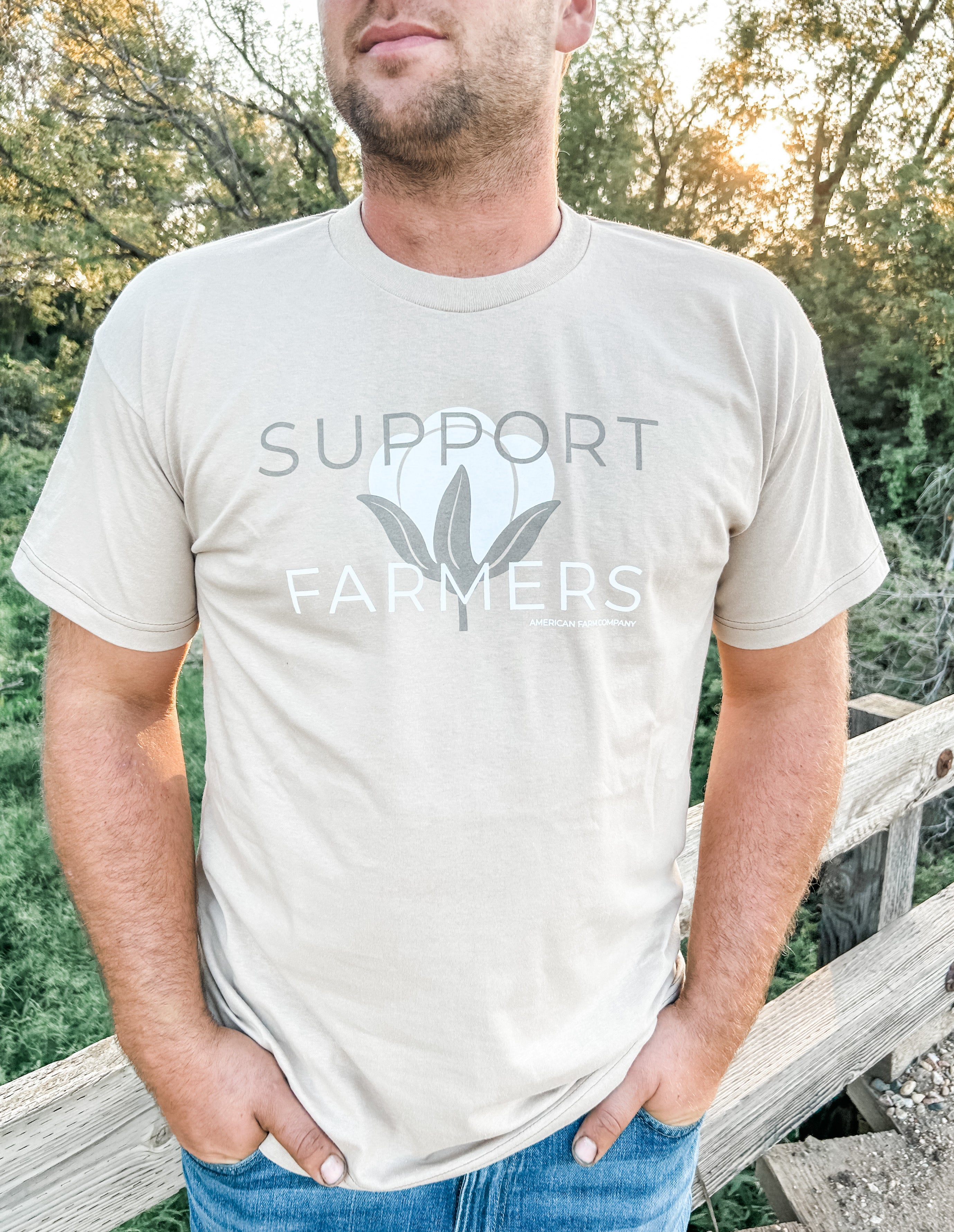 'Support Farmers' USA Cotton Tee (Made In America)