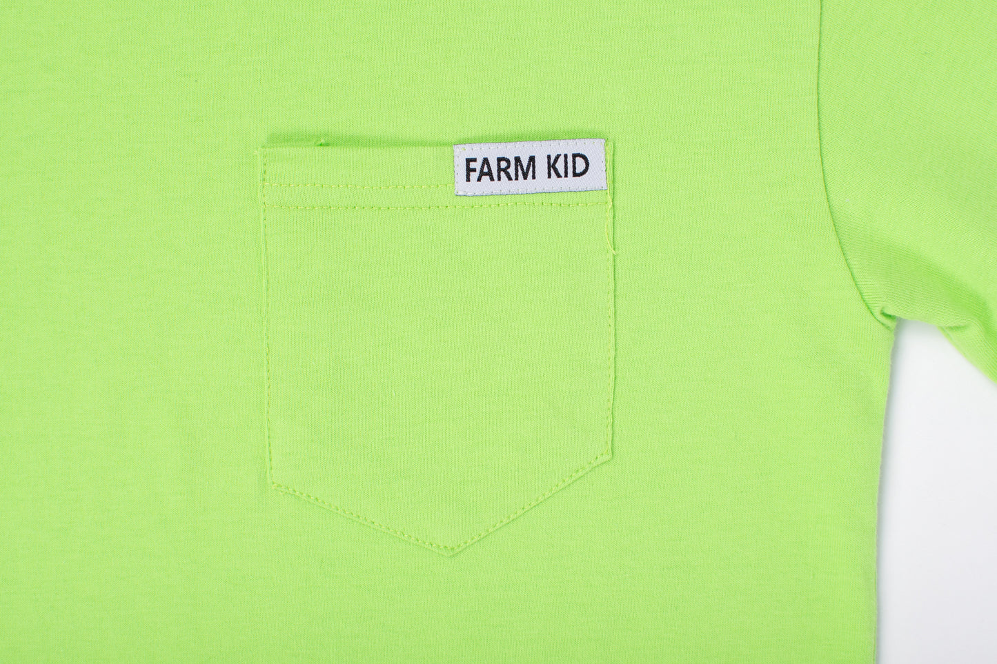 Bright Green 'Farm Kid' Cotton Toddler/Youth Pocket Tee