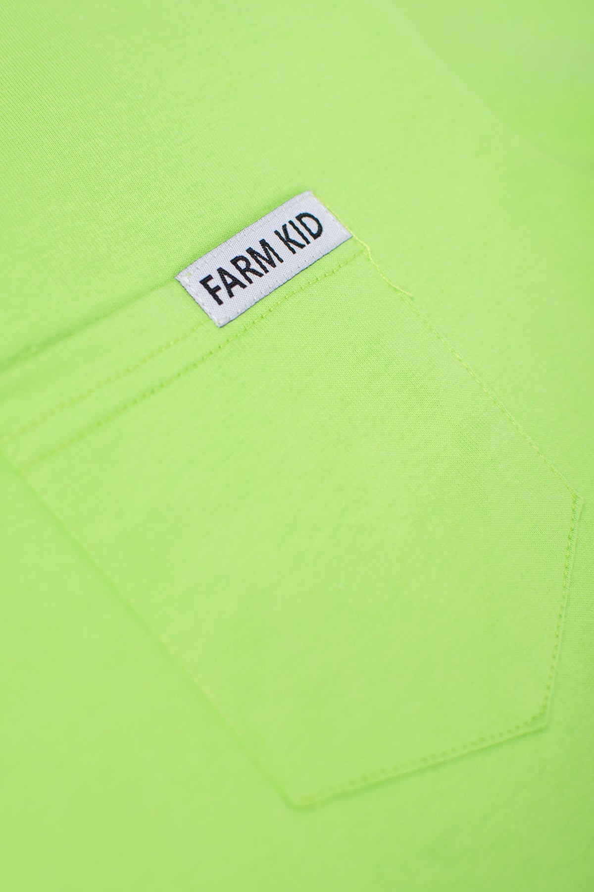 Bright Green 'Farm Kid' Cotton Toddler/Youth Pocket Tee