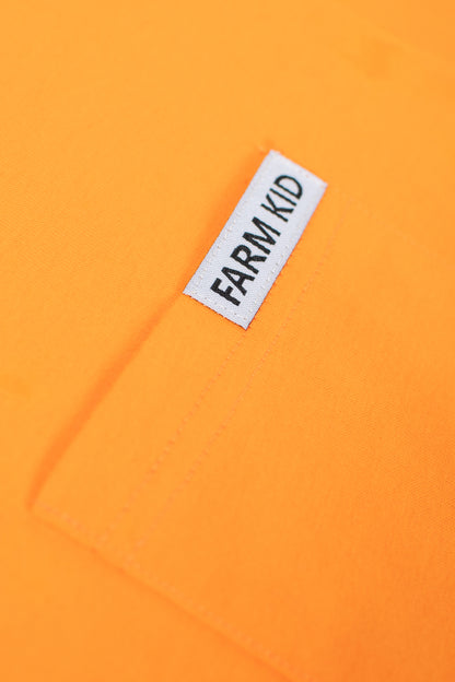 Bright Orange 'Farm Kid' Cotton Toddler/Youth Pocket Tee