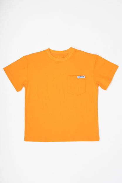 Bright Orange 'Farm Kid' Cotton Toddler/Youth Pocket Tee