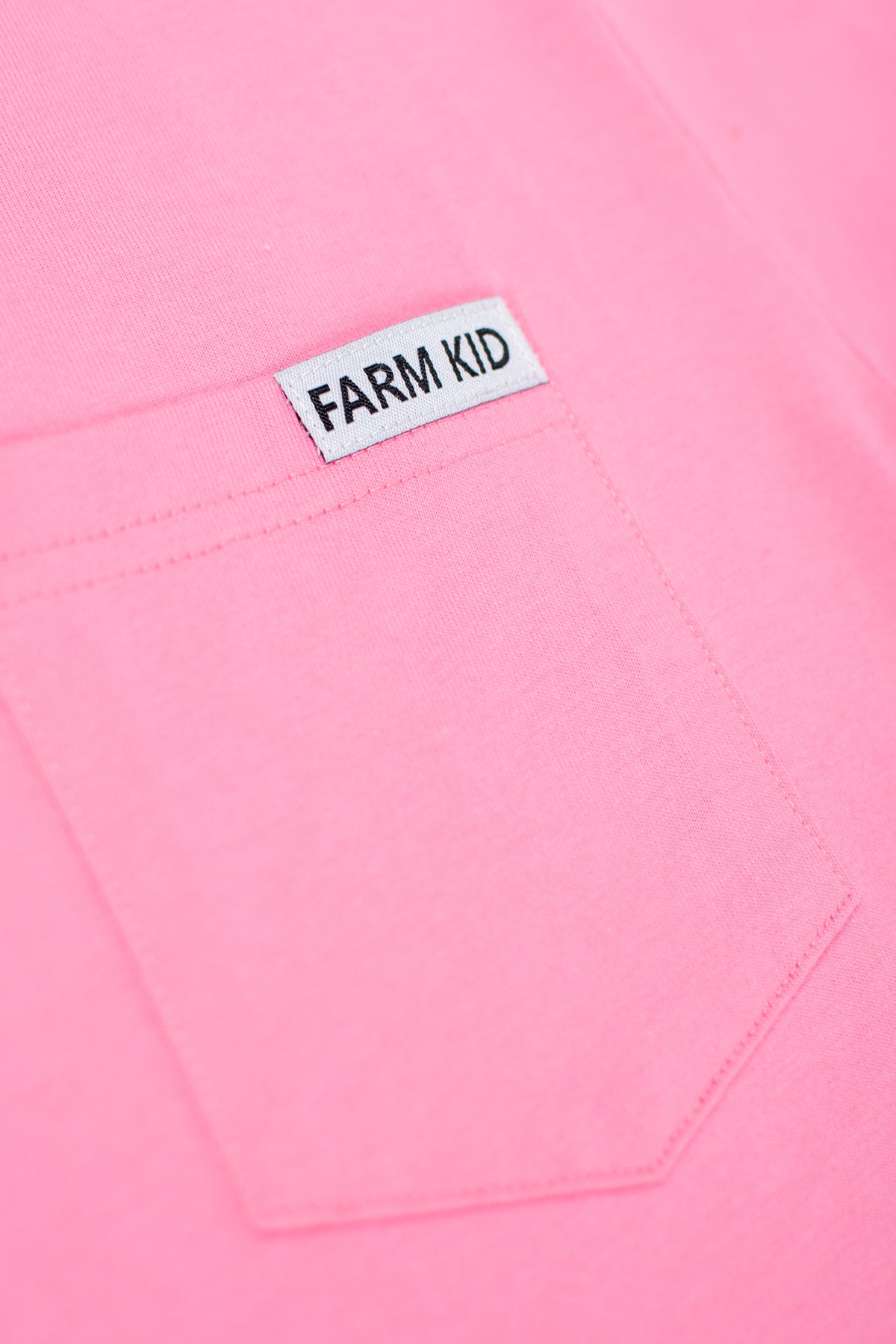 Bright Pink 'Farm Kid' Cotton Toddler/Youth Pocket Tee