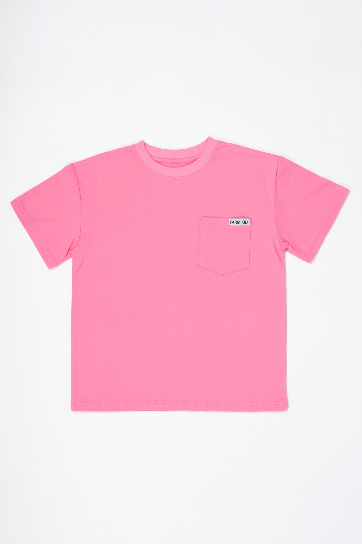 Bright Pink 'Farm Kid' Cotton Toddler/Youth Pocket Tee