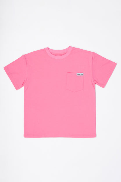 Bright Pink 'Farm Kid' Cotton Toddler/Youth Pocket Tee