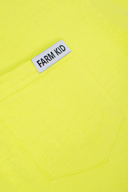 Bright Yellow 'Farm Kid' Cotton Toddler/Youth Pocket Tee