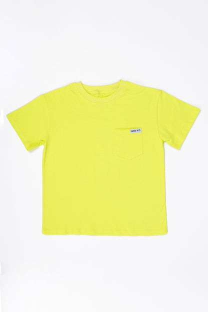 Bright Yellow 'Farm Kid' Cotton Toddler/Youth Pocket Tee