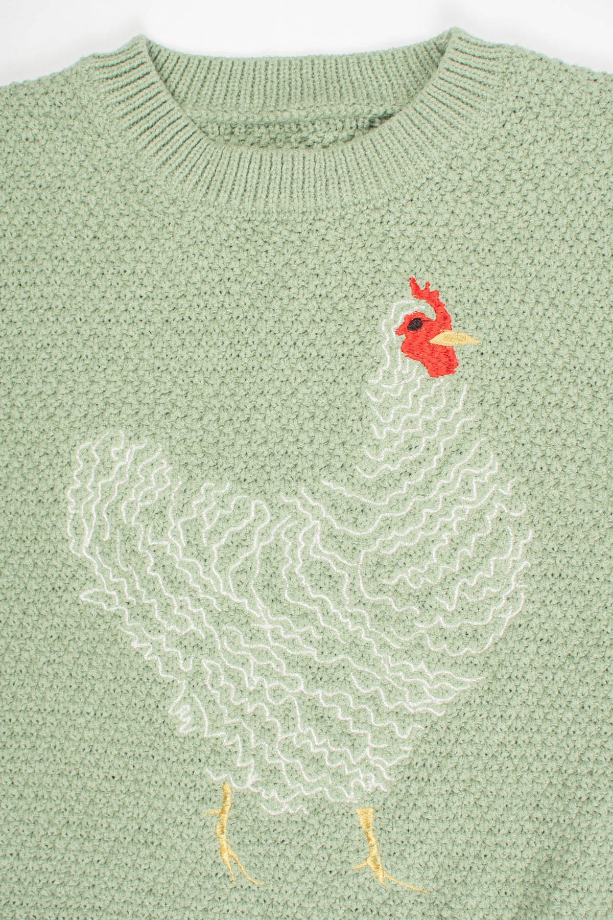 Sage Chicken Knit Sweater