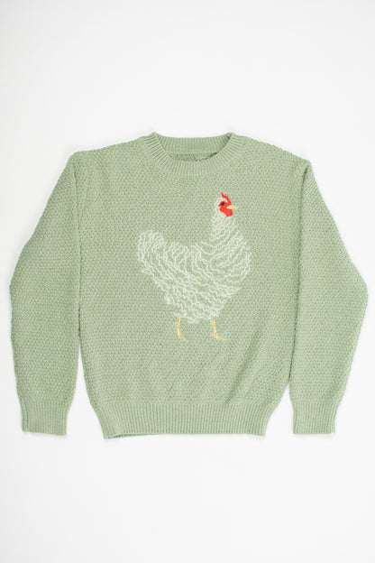 Sage Chicken Knit Sweater