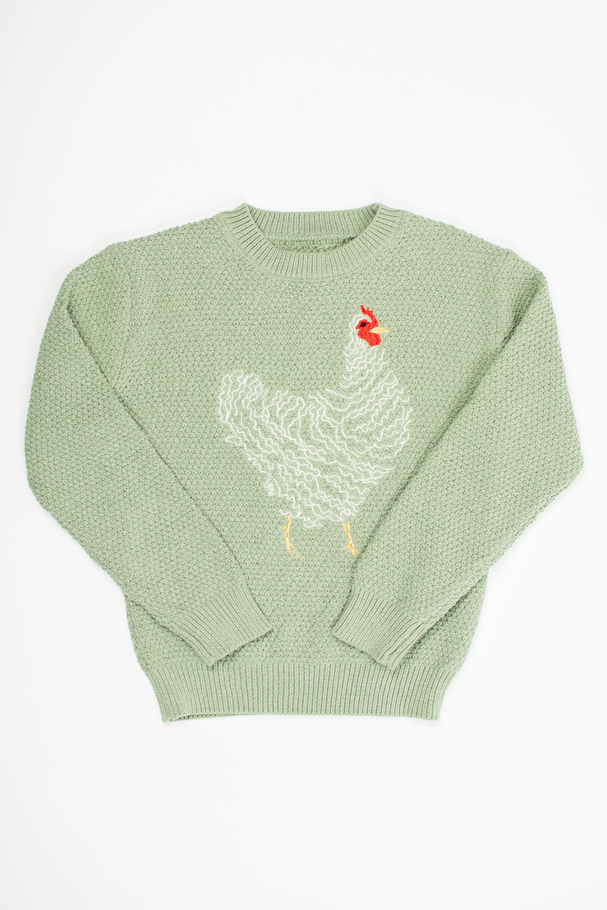 Sage Chicken Knit Sweater
