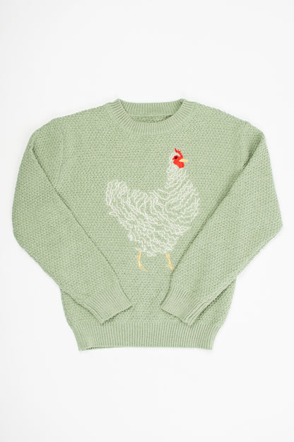 Sage Chicken Knit Sweater