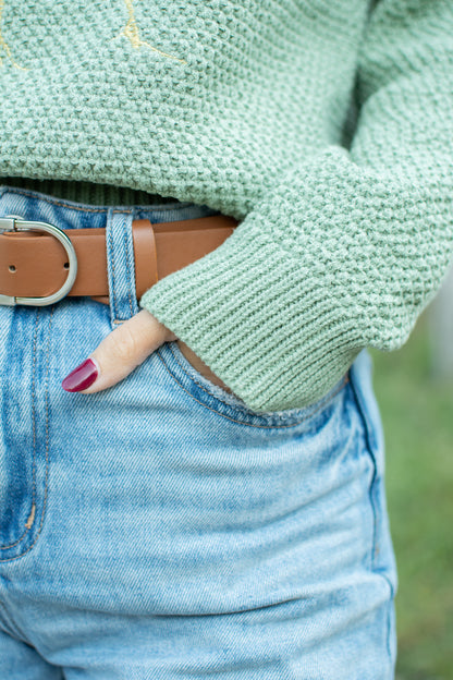 Sage Chicken Knit Sweater